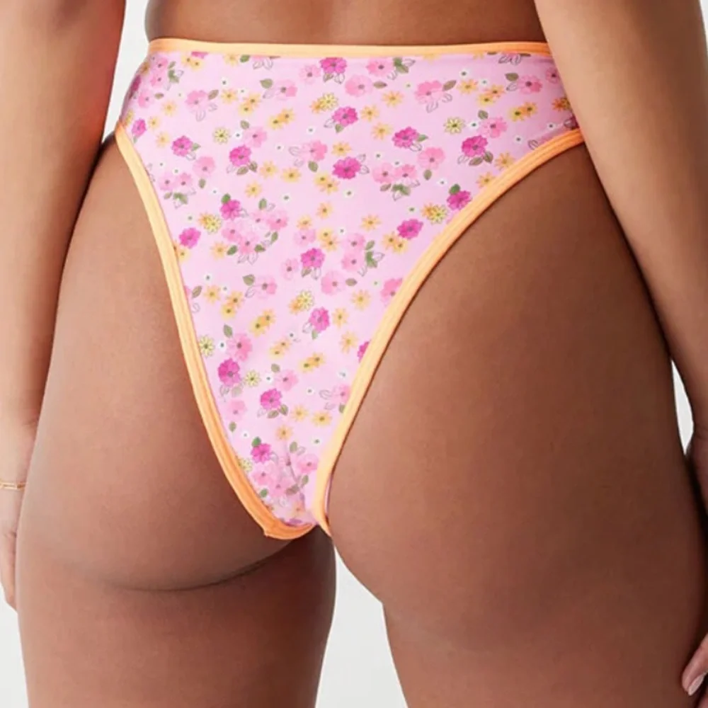 NWT Frankie’s Bikinis S Laura High Waist Cheeky Bikini Bottom Queens Bath Floral